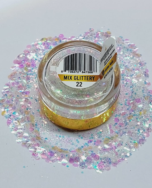 MIX GLITTERY #22 GOLDEN NAILS
